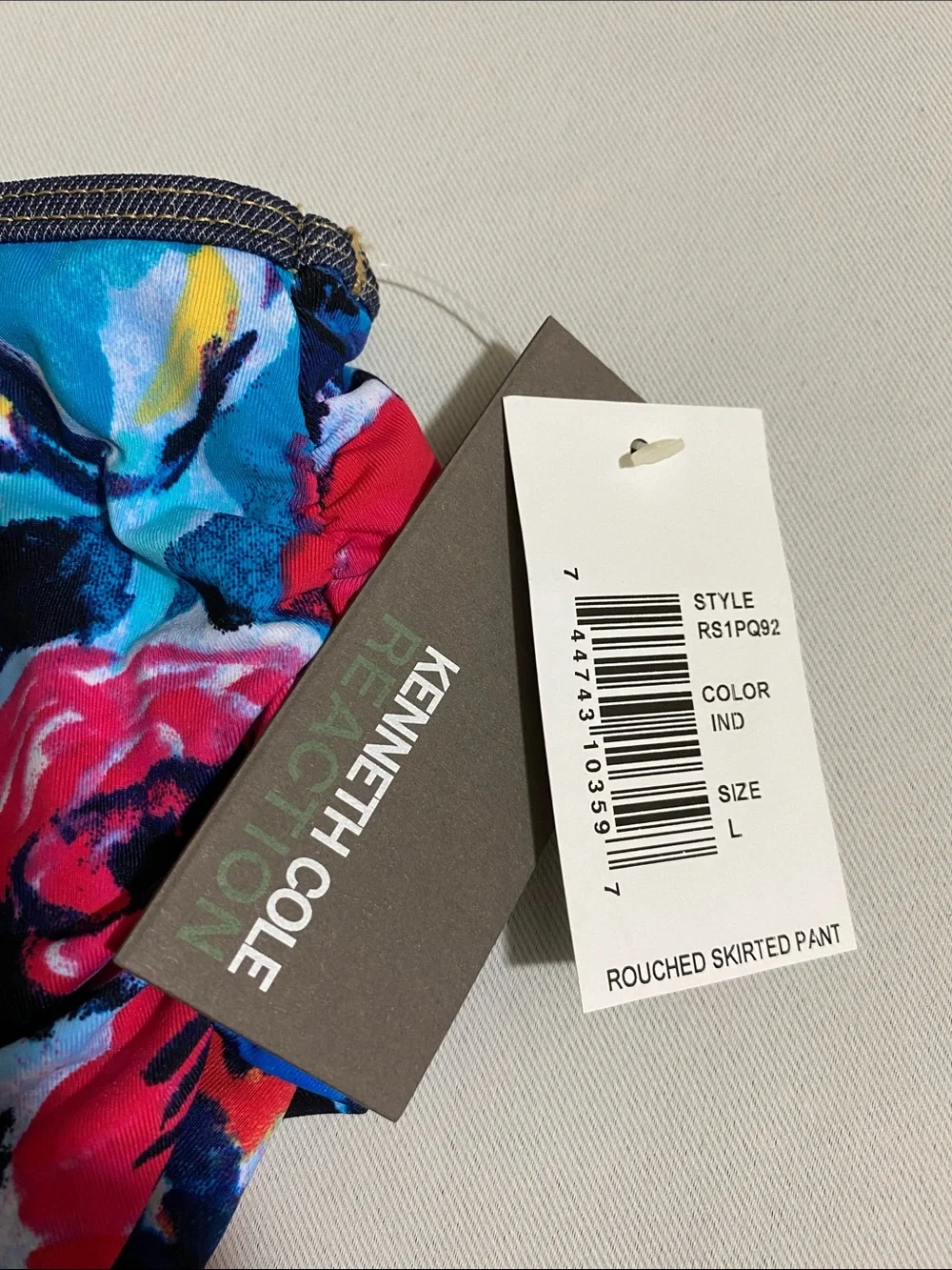 KENNETH COLE REACTION Floral Print Skirted Bikini Bottom Women's Size L